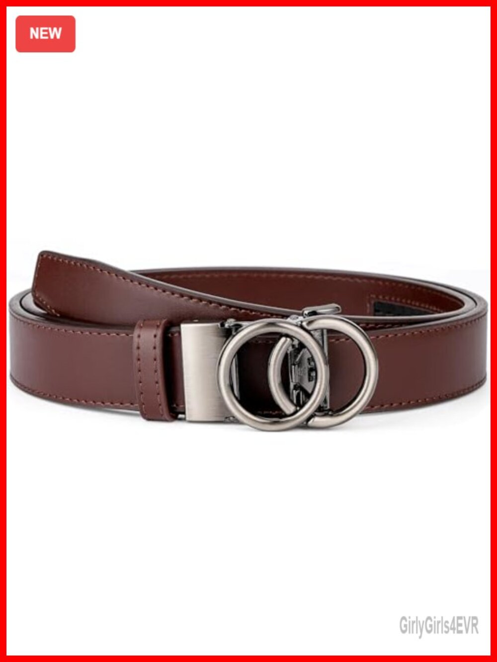 Genuine Leather Ratchet Dress Belt Adjustable Custom Fit 3cm Women's Belt